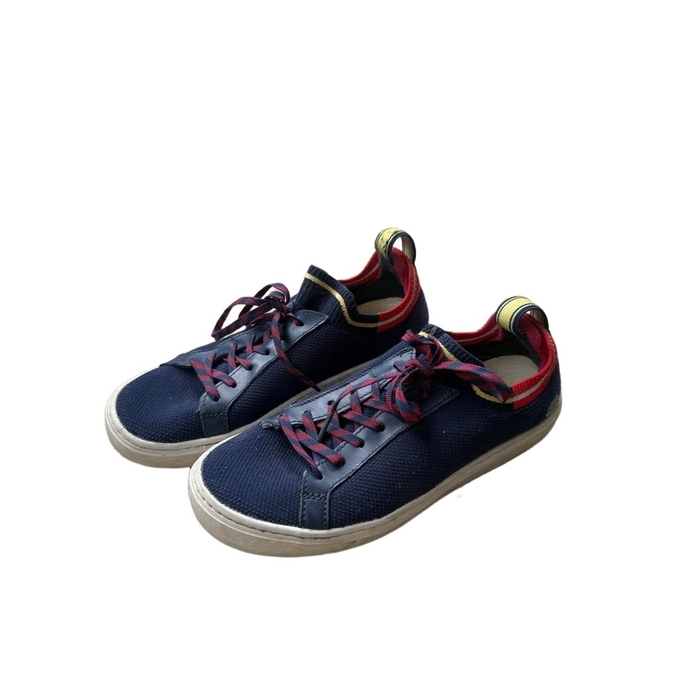 Lacoste Navy Blue Red Yellow Sneakers | La Piquée Colour Contrast Sporty Sz 9.5 - Picture 4 of 10